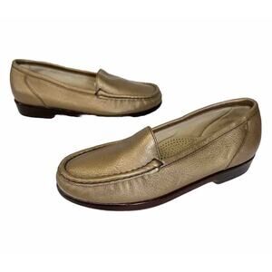 Tripad Sas Comfort Foot Bed Gold Copper Metallic Loafers 5 Womens Casual Slip-on